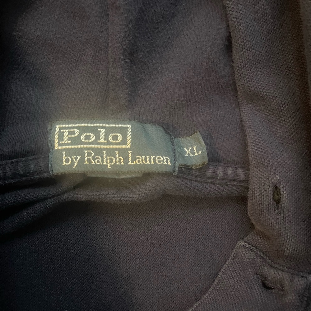 Vintage Polo by Ralph Lauren Dark Blue Hoodie with Yellow Logo - Picture 4 of 5